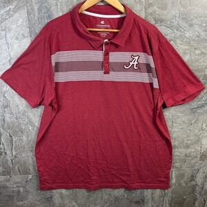 Colosseum Red and white striped University of Alabama polo shirt‎ men's 3XL